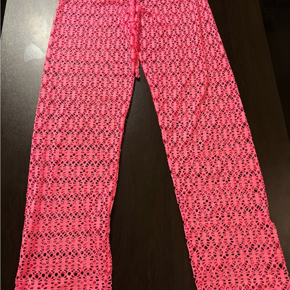 Pink Crochet Pants